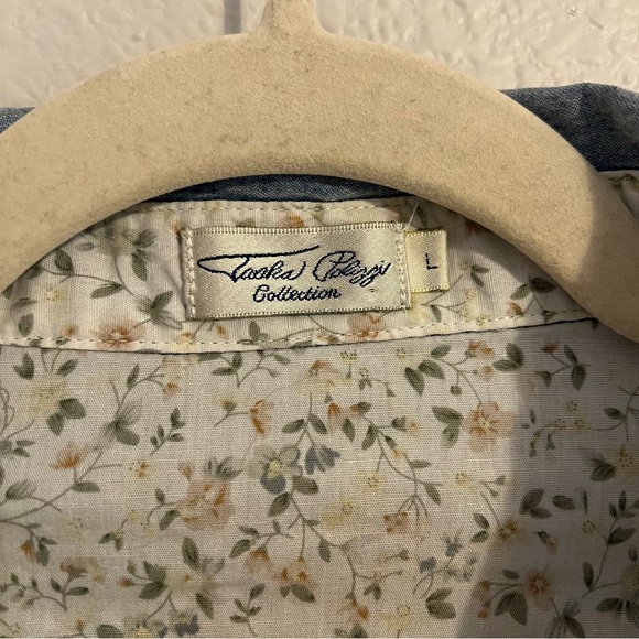 Tasha Polizzi Embroidered Chambray Boho Western Button Down Blouse - Picture 6 of 9